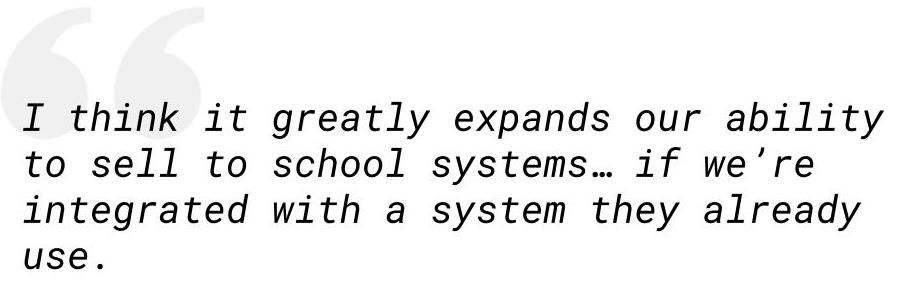 k12 LMS API and LTI Integration sells better than third party integrations