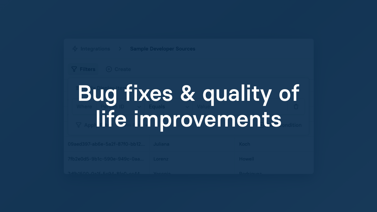 Bug fixes & quality of life improvements