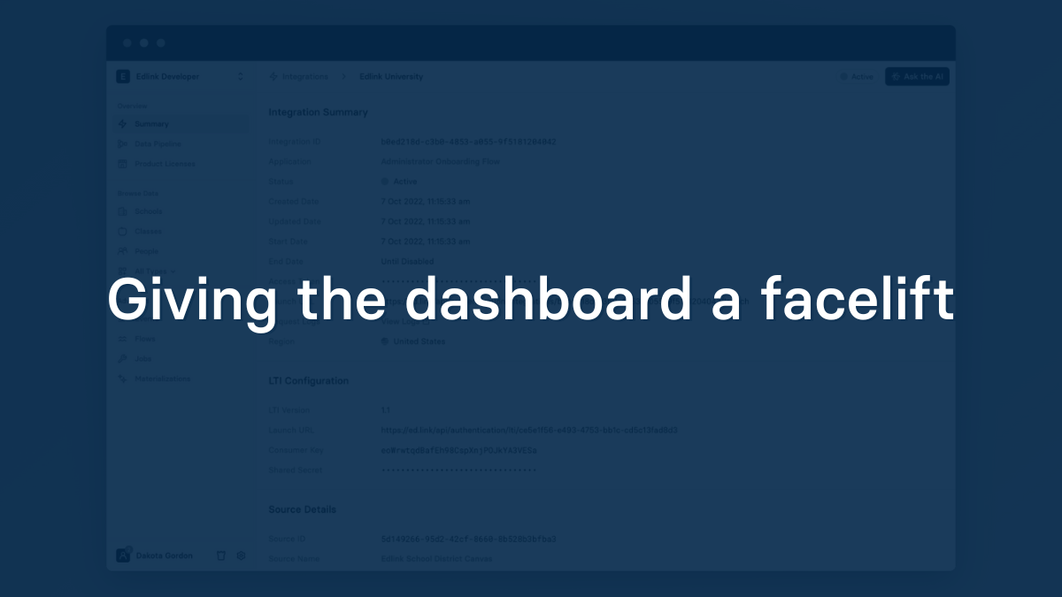 Giving the Dashboard a Facelift