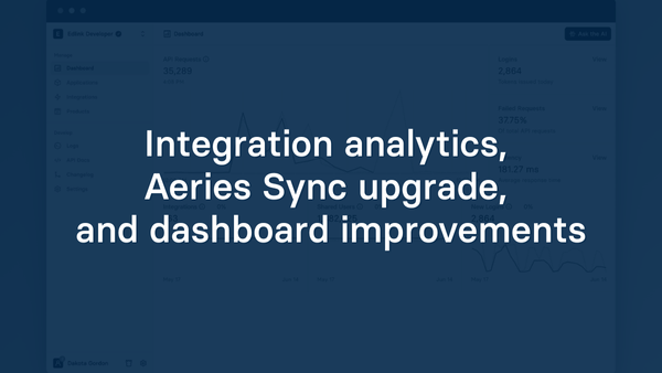 Integration Analytics, Aeries Sync Upgrade, and Dashboard Improvements