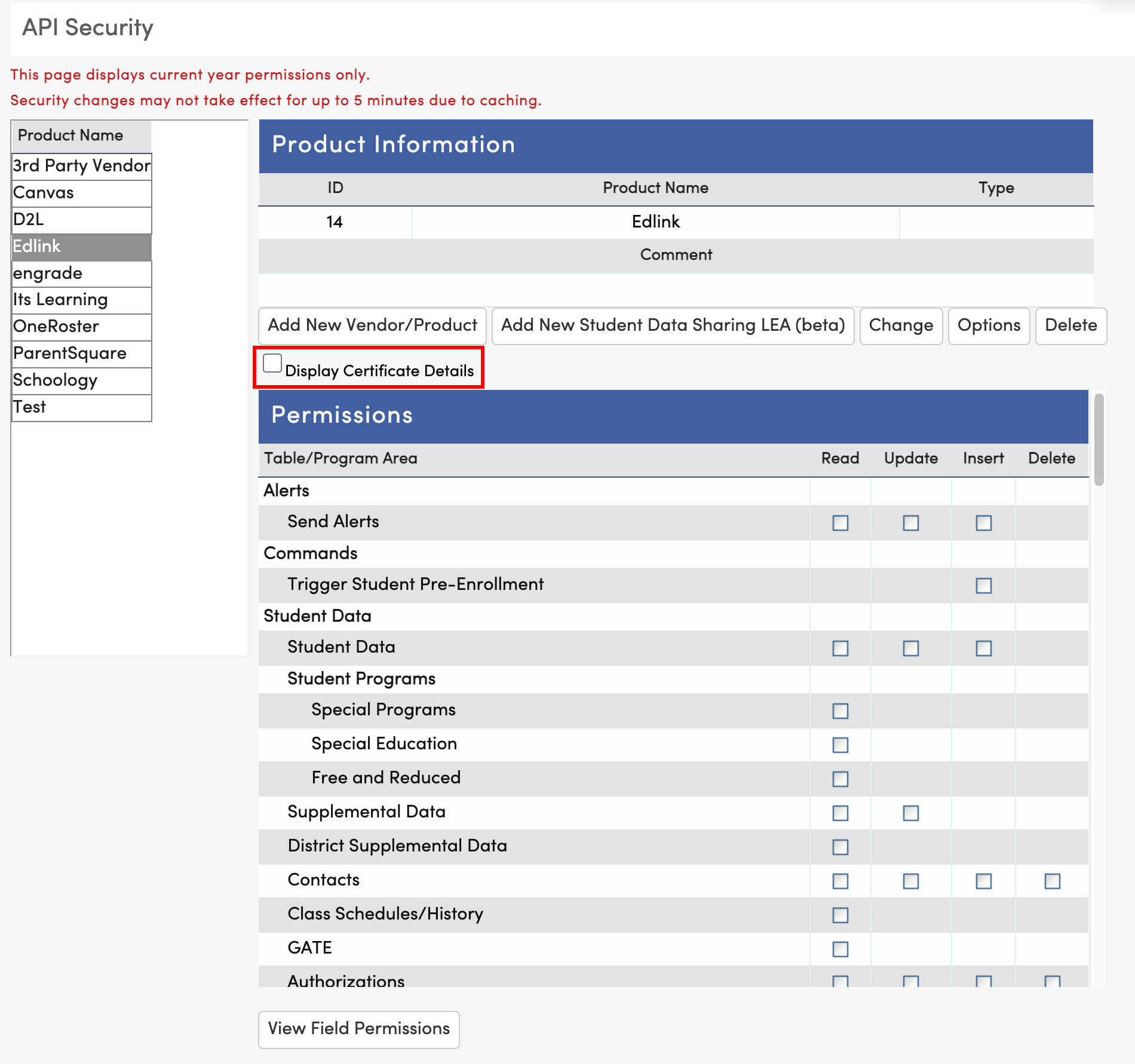 Aeries Certificate Details