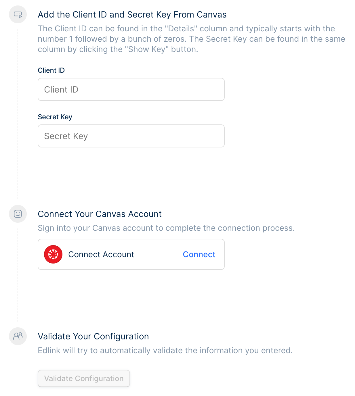 Developer Key ID and Secret