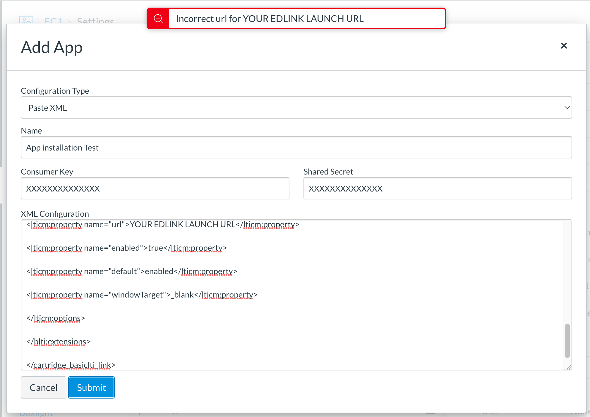 XML Error