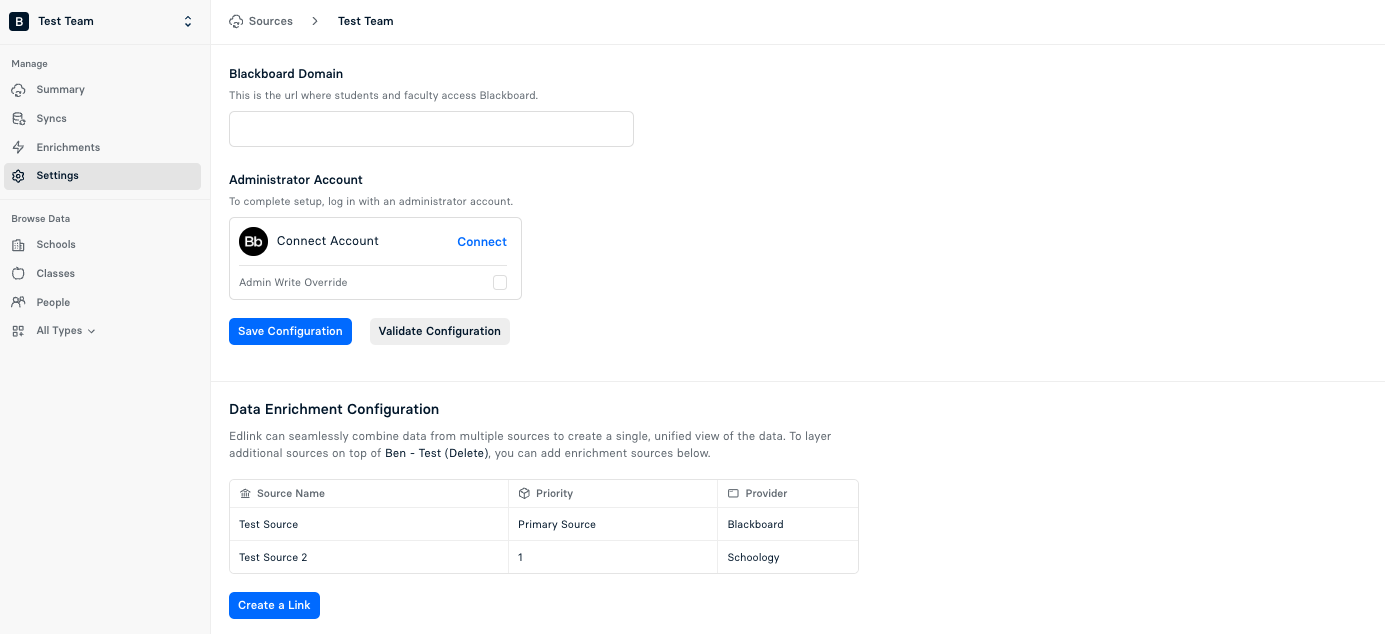 Enrichment in Source Settings