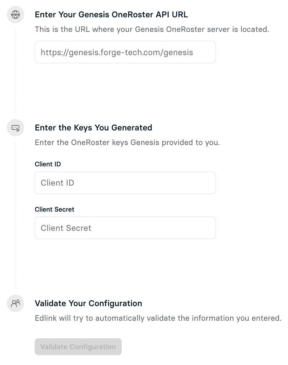 Genesis OneRoster Keys