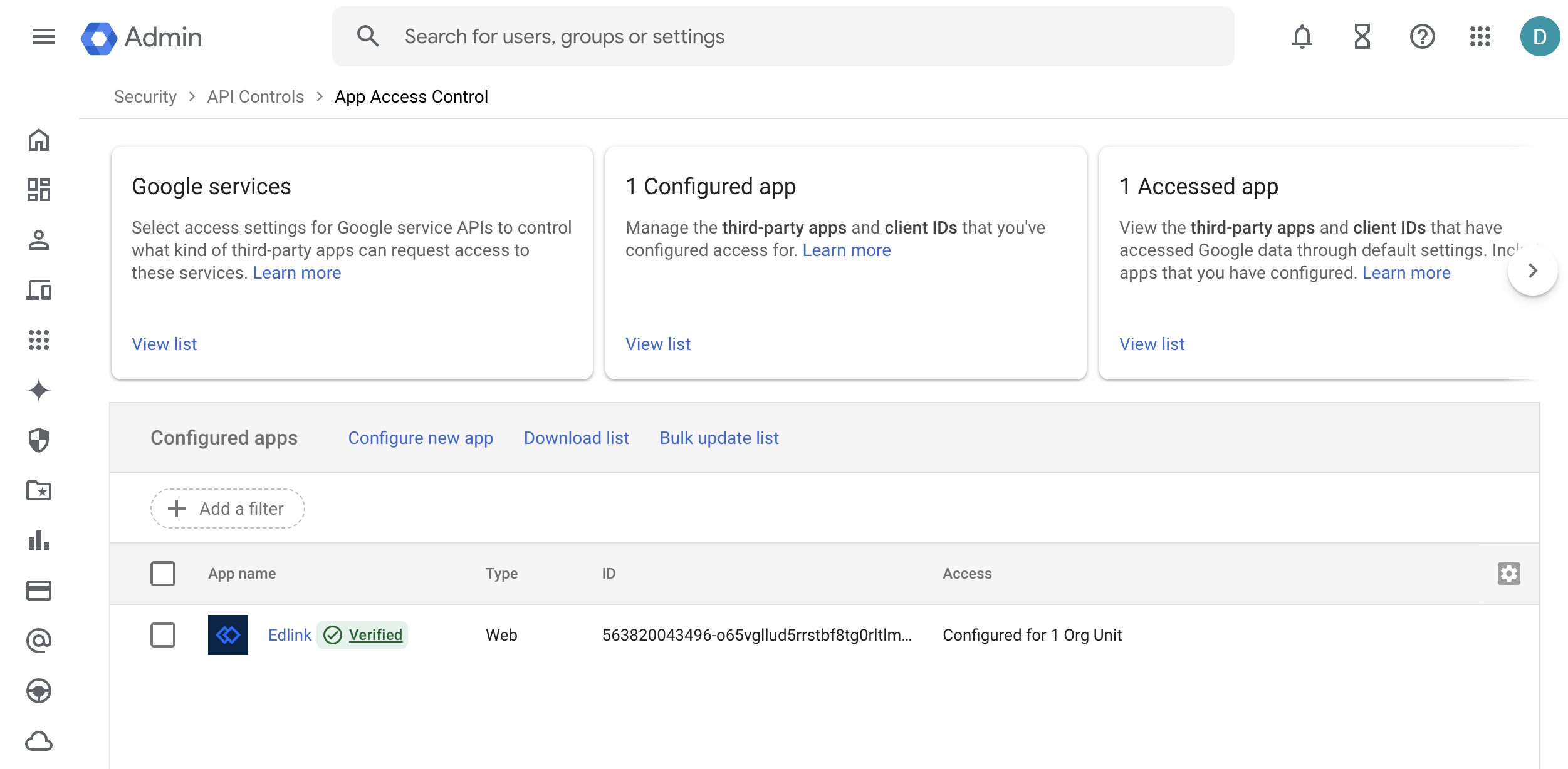 App Access Control Page