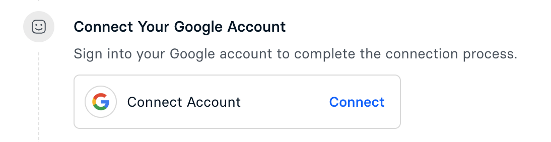 Connect Google Account Button