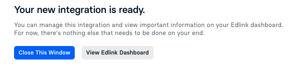 Final Setup Screen