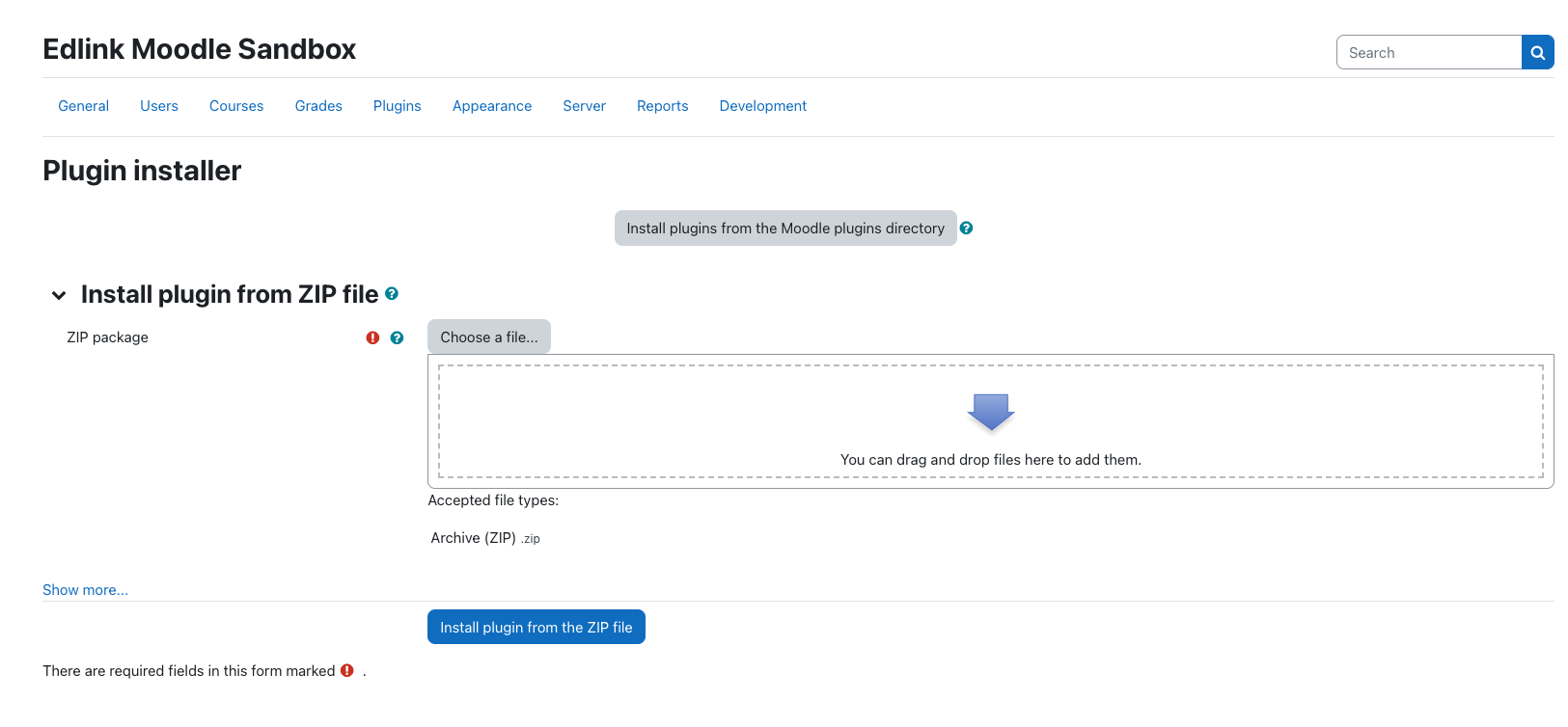 Moodle Install Plugin