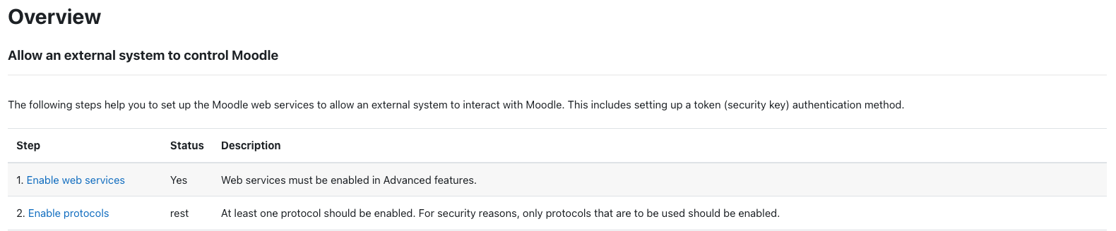 Moodle Web Services