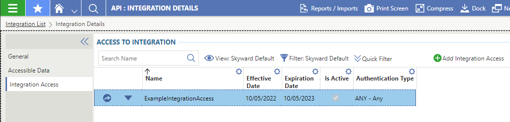 Qmlativ Integration Access Tab