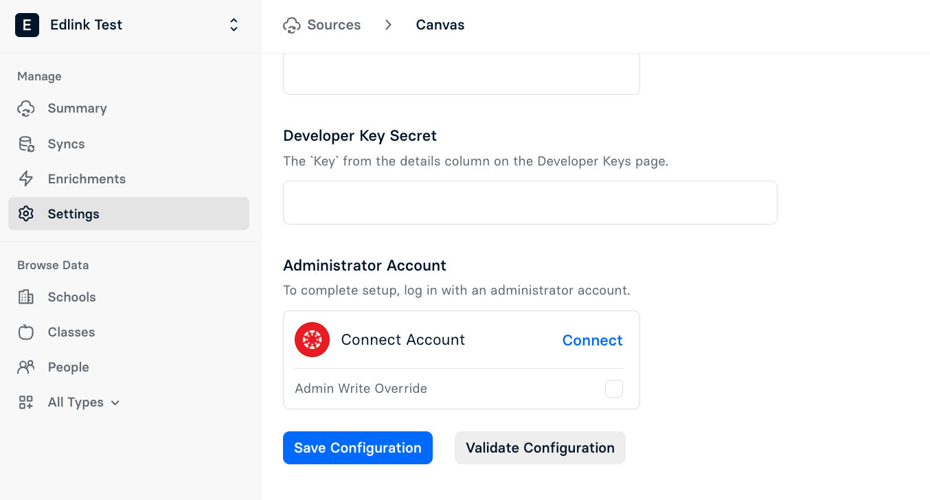 Source Settings tab