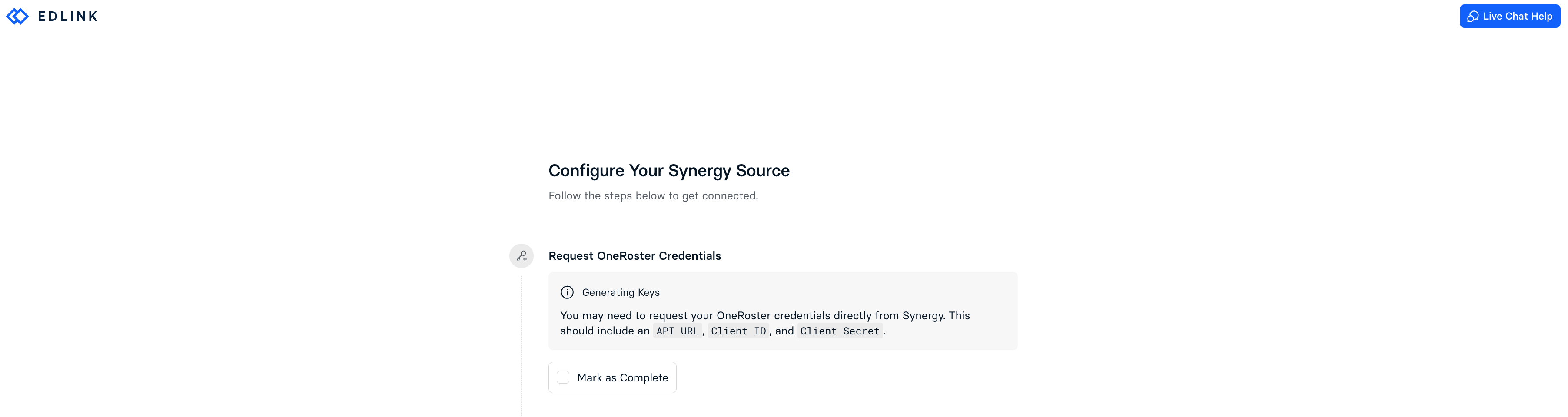 Synergy Integration Page