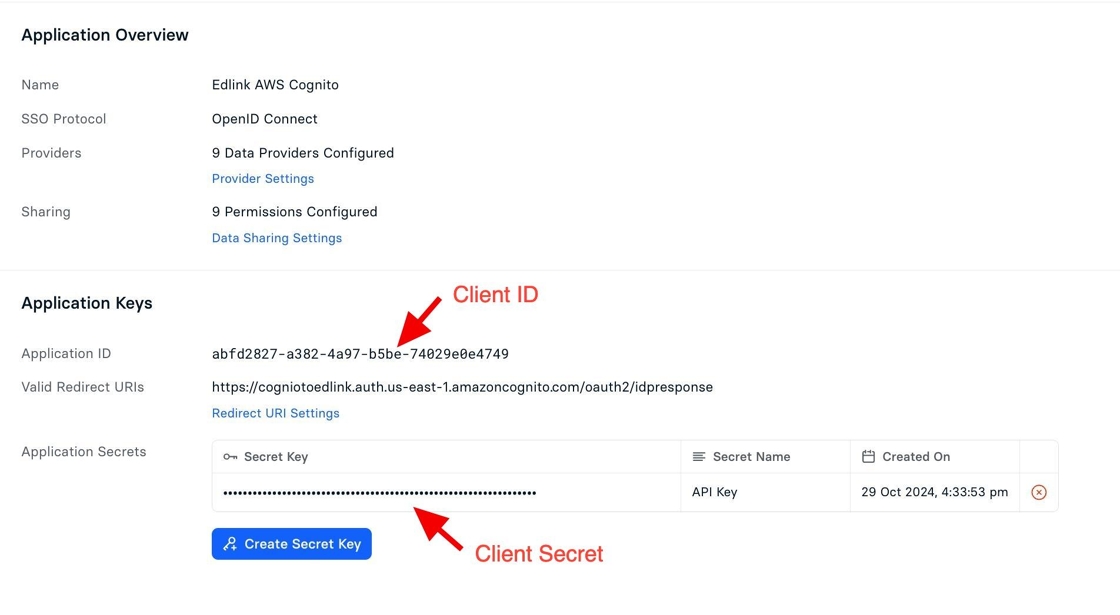 Client ID and Secret Key