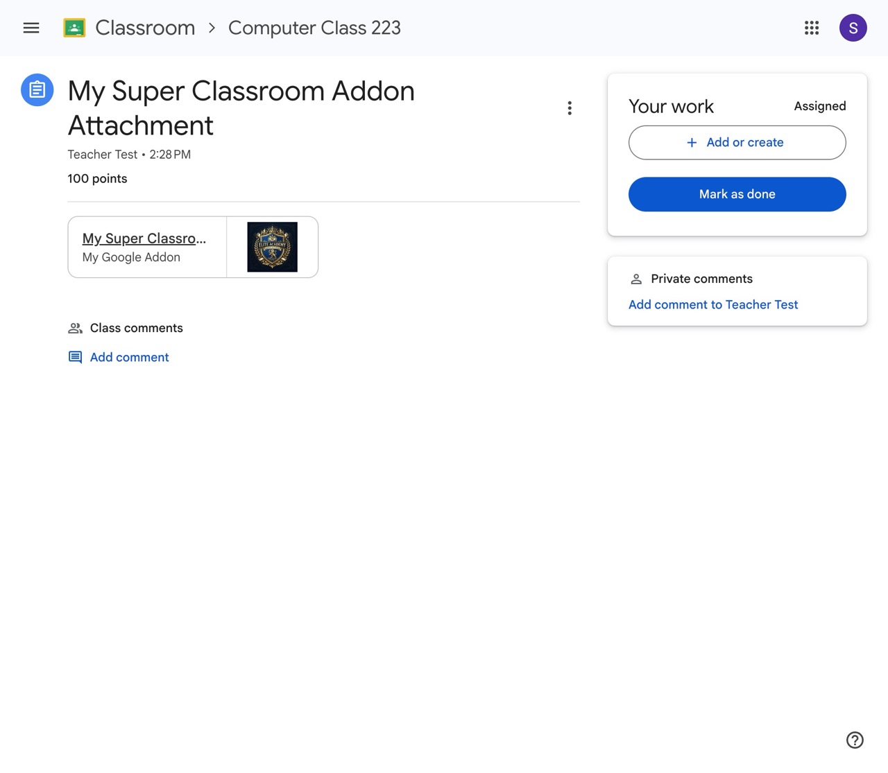 Student Sees Attachment