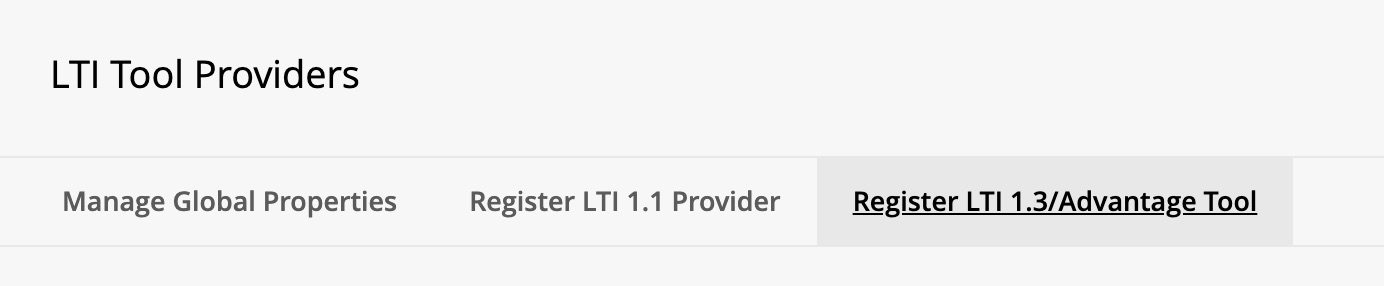 Register an LTI 1.3 Advantage tool