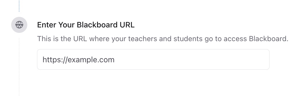 Enter the Blackboard URL