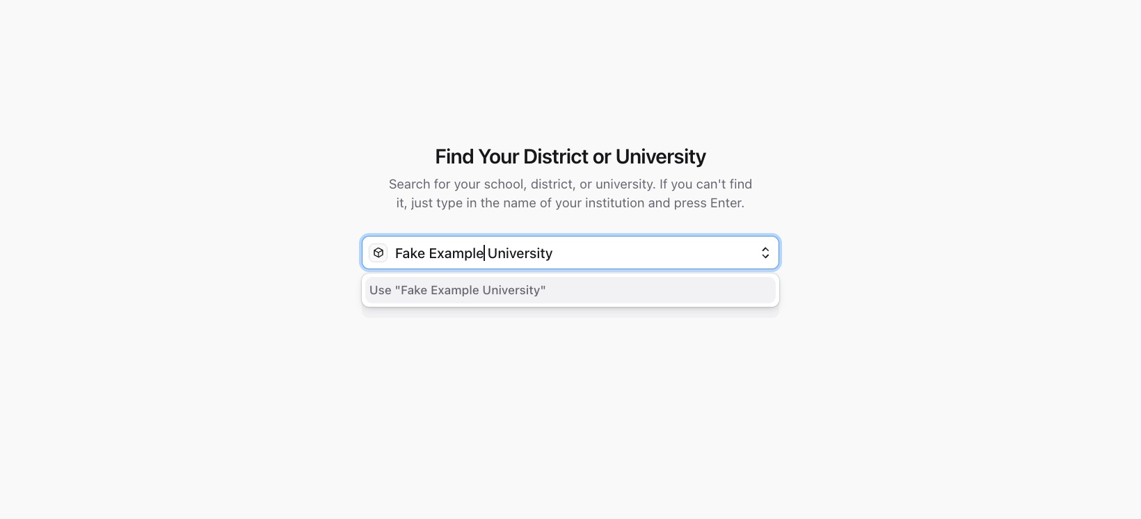 Create a new district from the search field