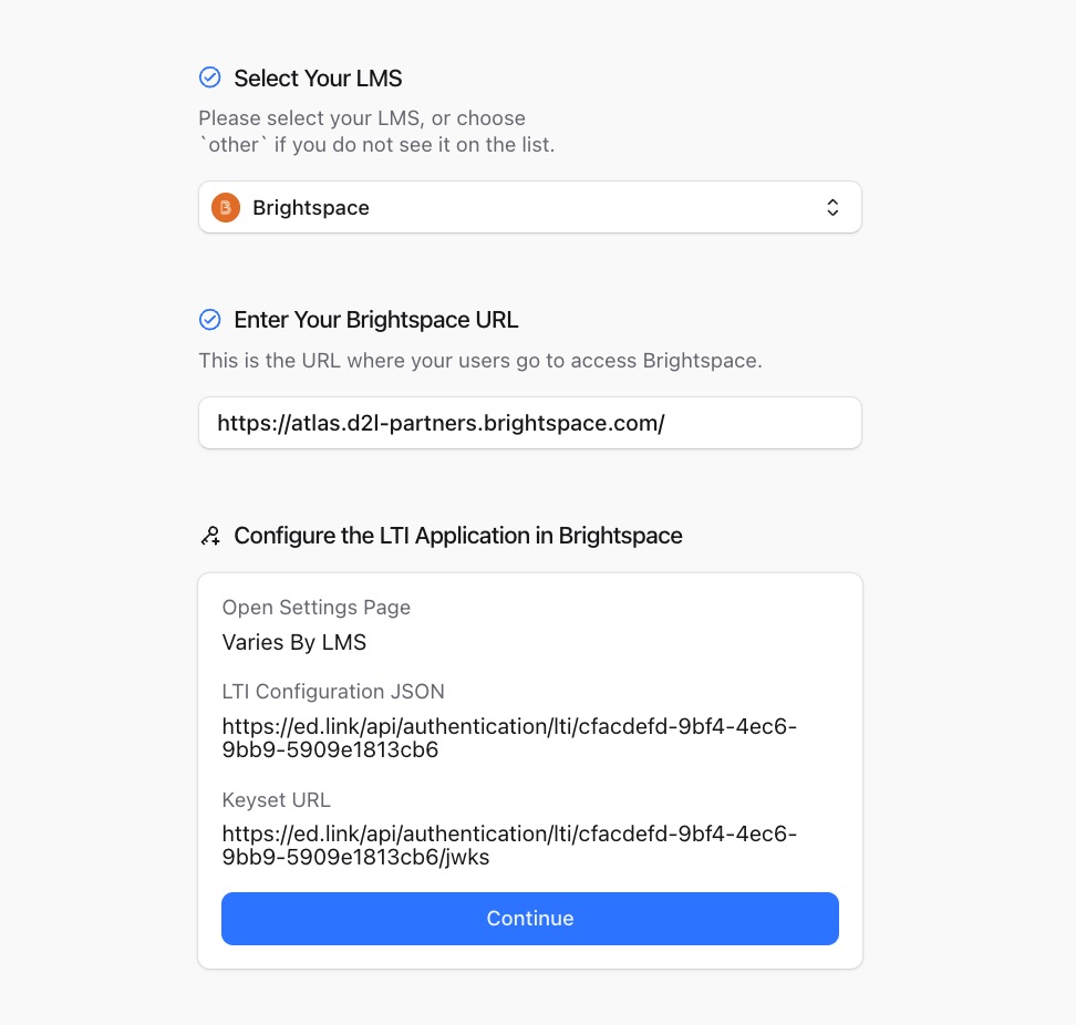 Enter the Brightspace URL