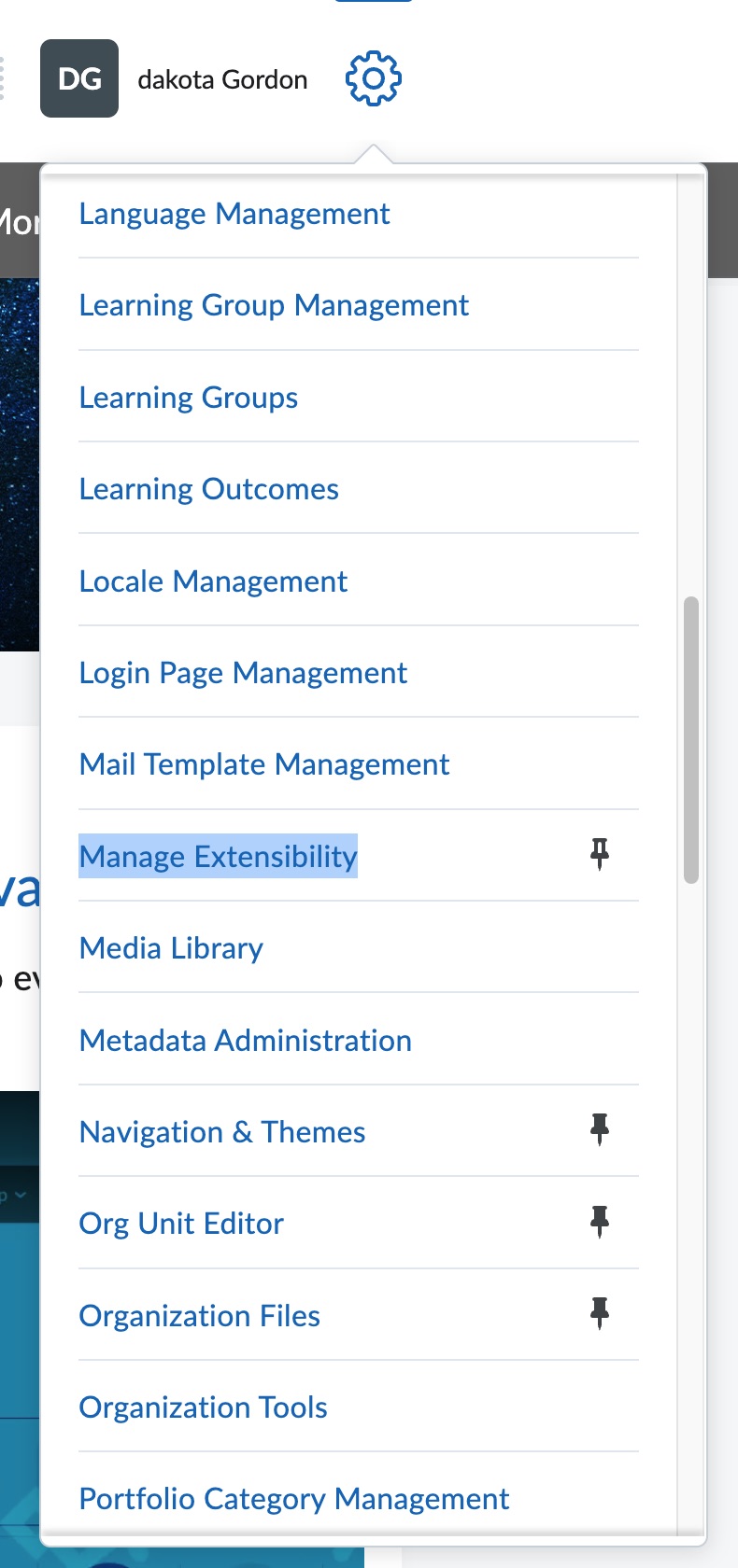 Open Manage Extensibility in Brightspace