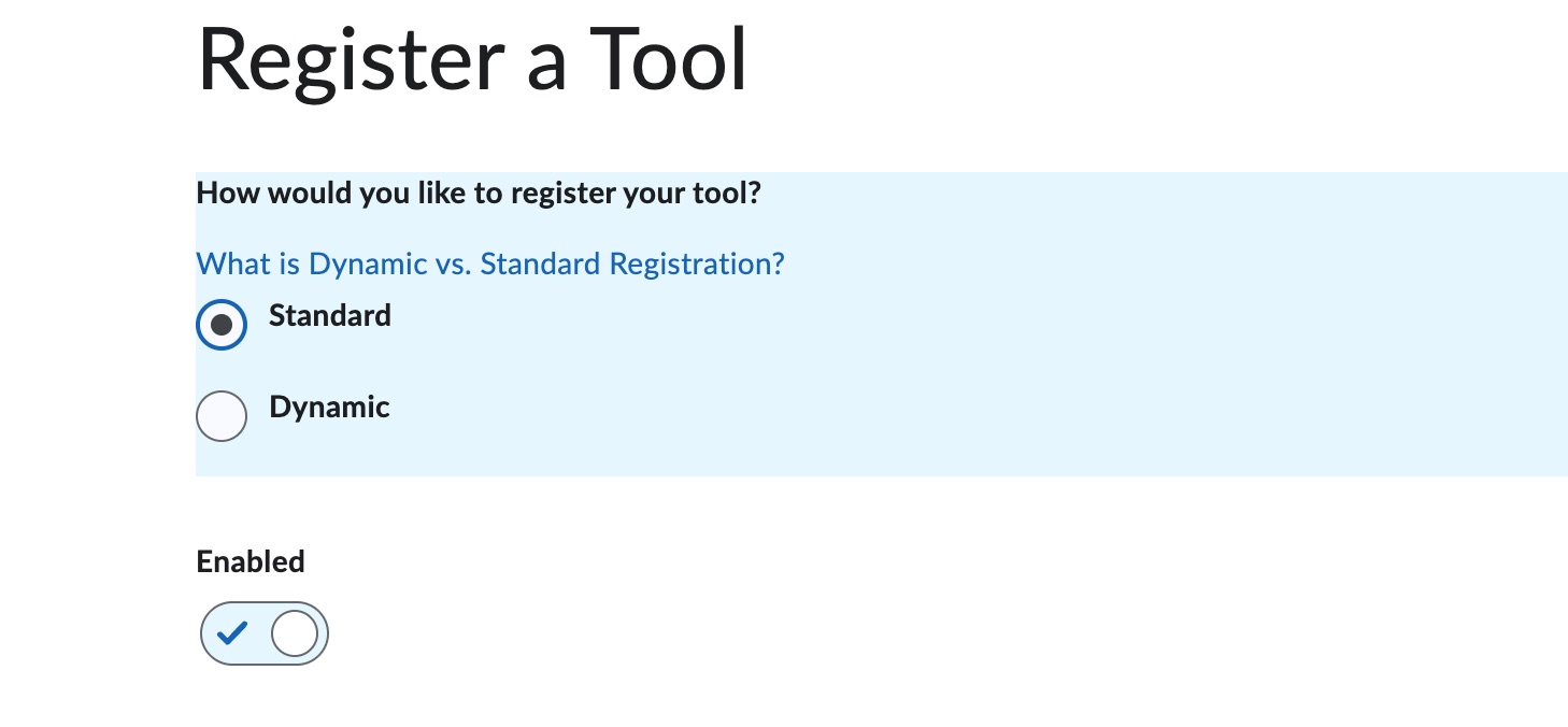 Register a standard LTI Advantage tool