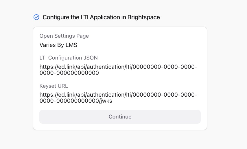 Copy LTI configuration values from Edlink