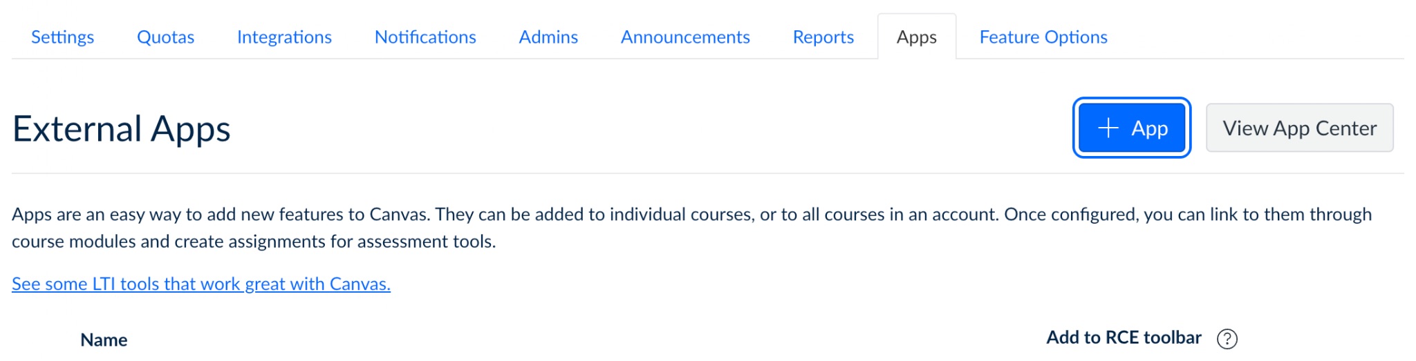 Add an external app in Canvas