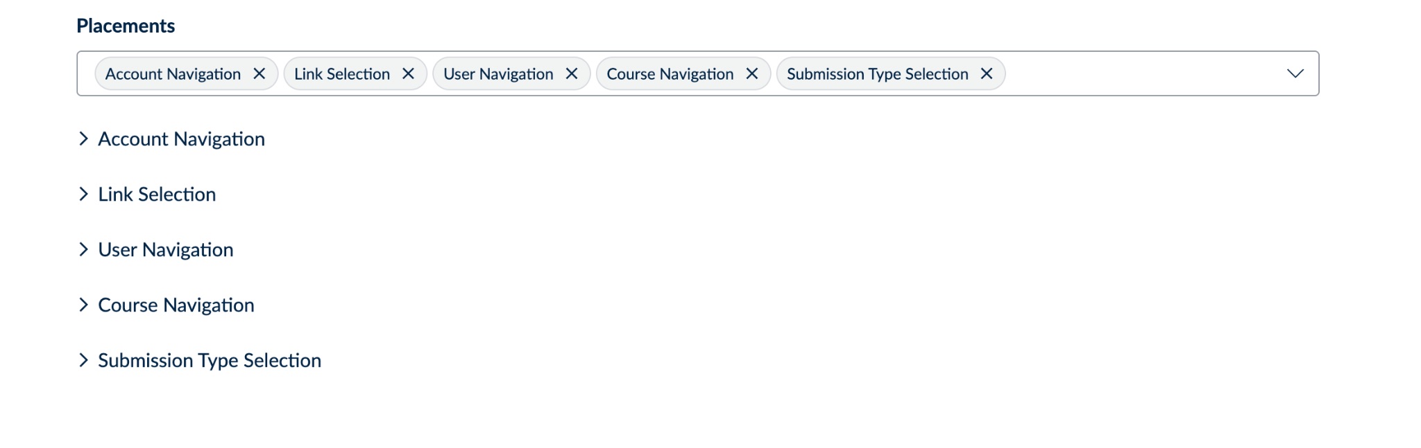 Add the Submission Type Selection placement