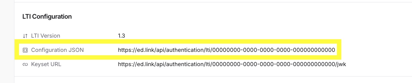 Copy the Configuration JSON URL