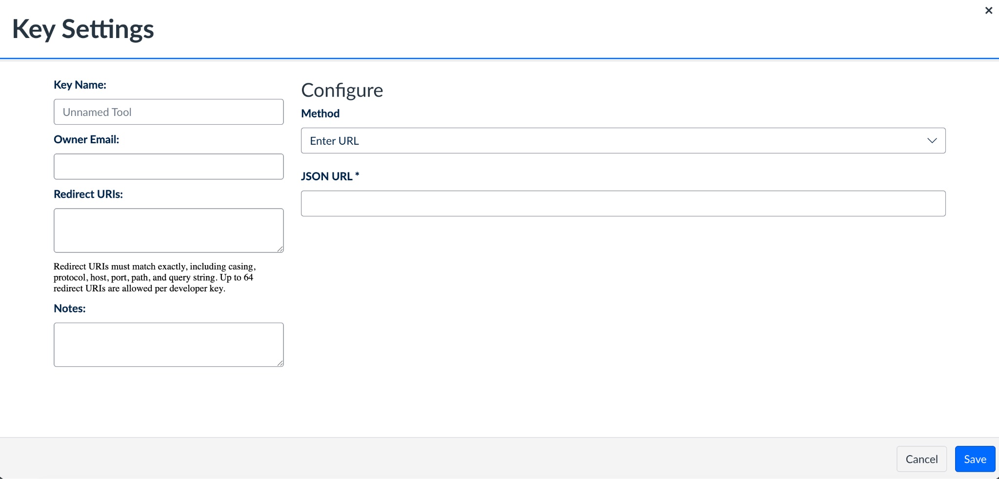 Choose Enter URL as the configuration method