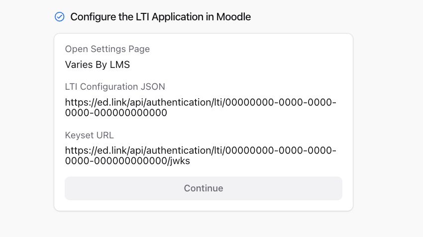 Copy LTI URLs from the Edlink onboarding flow