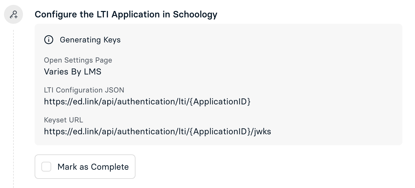 LTI Advantage Integration Page